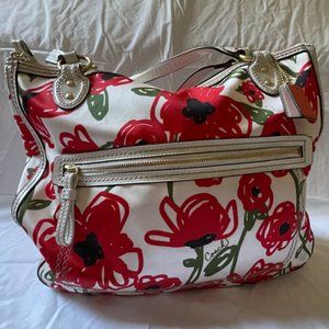 Coach Poppy Floral Print Hallie Tote Purse